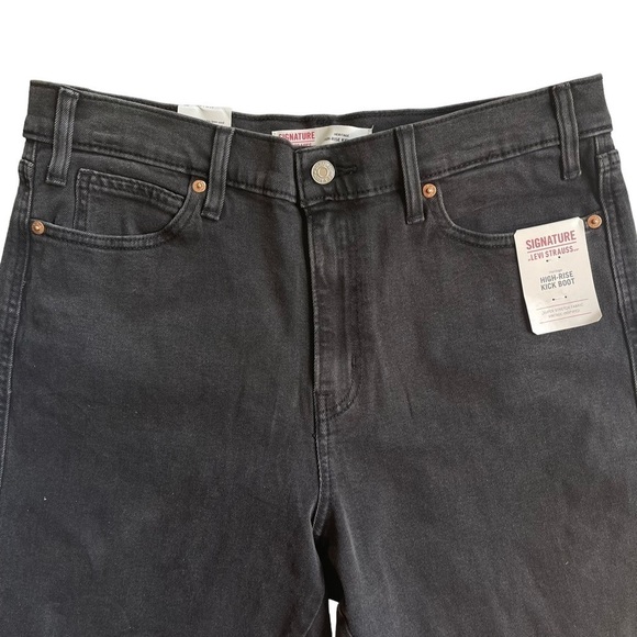 Levi Strauss Womens Size 10 Heritage High rise Kick Boot Black denim jeans NWT - Picture 8 of 9